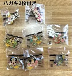 ディズニー　キャラクターピンバッジ6点・チャーム2点セット