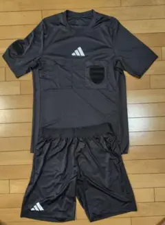 2024 アディダス　ベルクロ付き　審判服　審判用ウェア上下セット 　黒　2XL