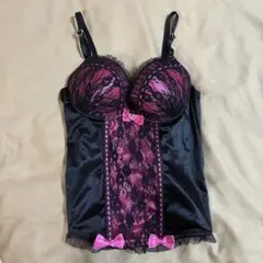 補正下着 ガードル ボディスーツ 黒ピンク Ｌサイズ