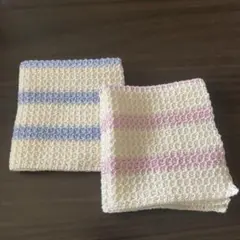 ストライプタオルハンカチ 2枚セット
