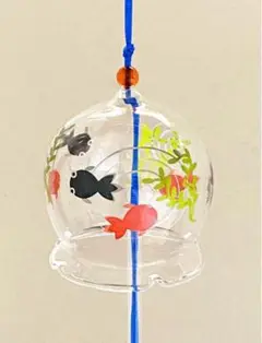 風鈴　金魚柄　ガラス風鈴-4