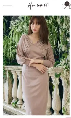 ワンピース herlipto Cache-Coeur Jersey Midi Dress Cache-Coeur Jersey Dress