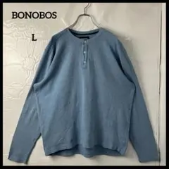 サーマルtシャツ　長袖ロンtアメカジ　ボノボス　ブルーワッフル　ヴィンテージ古着