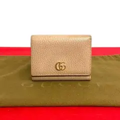 極上 美品 レア グッチ ダブルG ロゴ 金具 レザー Wホック 折り財布 財布