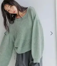 LOWRYS FARM モヘヤドロスショートPOLS グリーン