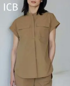 ICB オンワード樫山 プルオーバー スキッパー シャツ カットソー 半袖