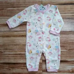 新品 未使用 サンリオ 大集合 長袖 裏起毛 ロンパース 女の子 70