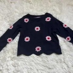 ジャカディ　jacadi 花柄　ニット　スカラップ　90 セーター