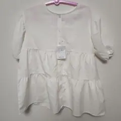 ティアード　ブラウス 半袖シャツ