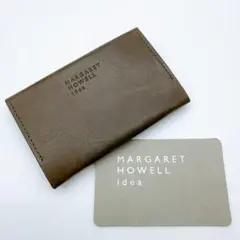 マーガレットハウエルアイデア 名刺入れ カーキ 新品訳ありレザー本革カードケース