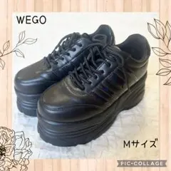 WEGO 超厚底ラインスニーカー ブラック 厚底 シューズ Mサイズ 23.5