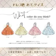 ドレス色当てクイズ　ドレス当て　ドレスあて　ウェルカムスペース　d-2