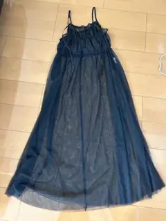 シースルーノースリーブロングワンピース