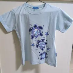 カメと星のプリント Tシャツ 半袖