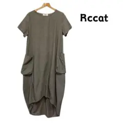 Rccat ロングワンピース 半袖 ポケット コットン ワンピース