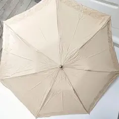 超美品　ニナリッチ　日傘　折りたたみ　刺繍　ベージュ　可愛い　傘袋