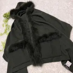 グレースコンチネンタル ダイアグラム ケープ フォックスファー カシミヤ