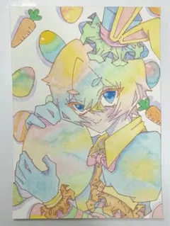 水彩画 イースターキャラクターイラスト