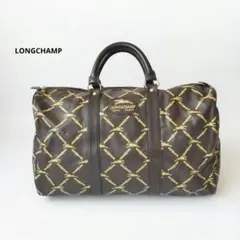 難あり ロンシャン ヴィンテージ モノグラム ボストンバッグ レザー