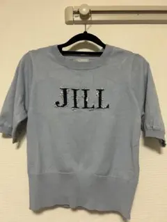 JILL by JILLSTUART半袖ロゴジャカードビジューニット