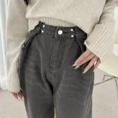 【新品未使用】miniministore デニムパンツ ライトグレー