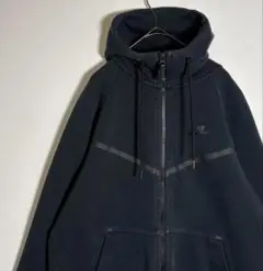 NIKEナイキ　プリントロゴ　ダブルジップ　テックフリース　ジップアップパーカー