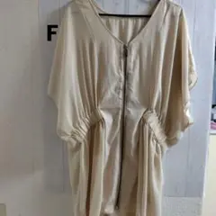 大きいサイズ3L　ルーズフィットベージュトップス