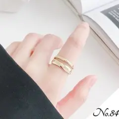 【新品】ダブルラインリング アクセサリー 指輪 ゴールド レディース