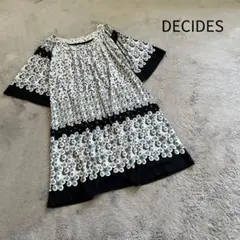DECIDES 美品 チュニック 総柄チュニック 半袖チュニック トップス