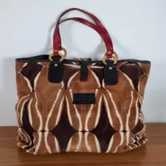 VALENTINO GARAVANI レディース ハンドバッグ 茶×赤 おしゃれ
