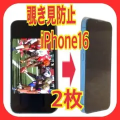 2枚　iPhone16 覗き見防止　ガラス　フィルム　防油脂