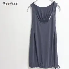 y5216★パネットワン★ノースリーブヨガウェア　ダークグレー　ストレッチ　ジム
