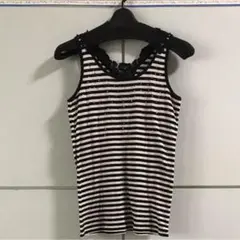 タンクトップ 白黒 ボーダー