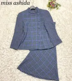 美品✨ミスアシダ セットアップ グレンチェック ママスーツ ウール グレー 7