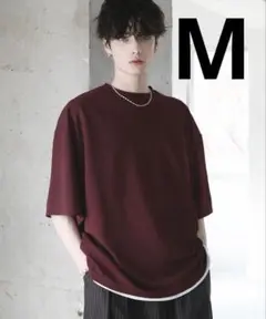 ETELIO 梨地ビッグTシャツ ワイン