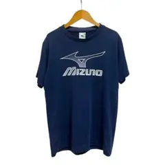 ※N 90s MIZUNO プリントTシャツ ネイビー ロゴ