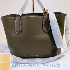 マイケルコース★未使用タグ付★ブルックリンラージレザーサッチェル★オリーブ
