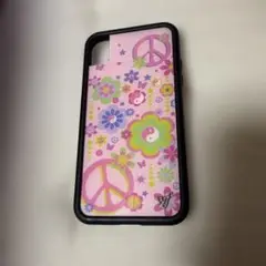 Wildflowe iPhoneXRピースマークと花柄のiPhoneケース