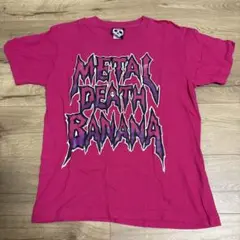 METAL DEATH BANANA Tシャツ ピンク