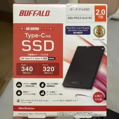 BUFFALO ポータブルSSD 2.0TB SSD-PGC2.0U3-BC