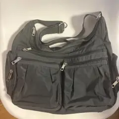 WEGO ダークグレー ナイロンショルダーバッグ