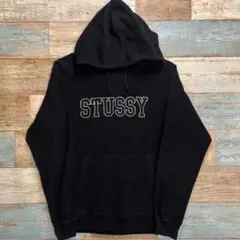 STUSSY ステューシー パーカー フーディ ブラック 黒 刺繍