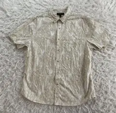 【美品】BANANA REPUBLIC 植物柄 半袖シャツ M かりゆし　アロハ