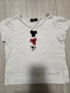 BeBe 花の刺繍付きホワイトTシャツ