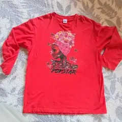 美品Printstar POPSTAR グラフィック長袖Tシャツ 2XL 赤