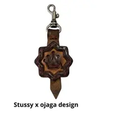 レア⭐︎本革　ojagaデザイン x stussy キーカバー　ステューシー