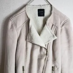 ZARA エコムートン ダブルライダース ジャケット