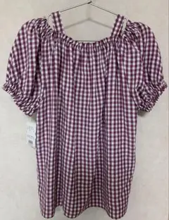 新品タグ付き　ストロベリーフィールズ　トップス　ギンガムチェック