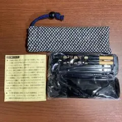 【新品・未使用】マイ箸　黒　１膳　折りたたみ　コンパクト組み立て　巾着袋付き