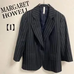【美品】MARGARET HOWELL 七分袖 テーラードジャケットストライプS
